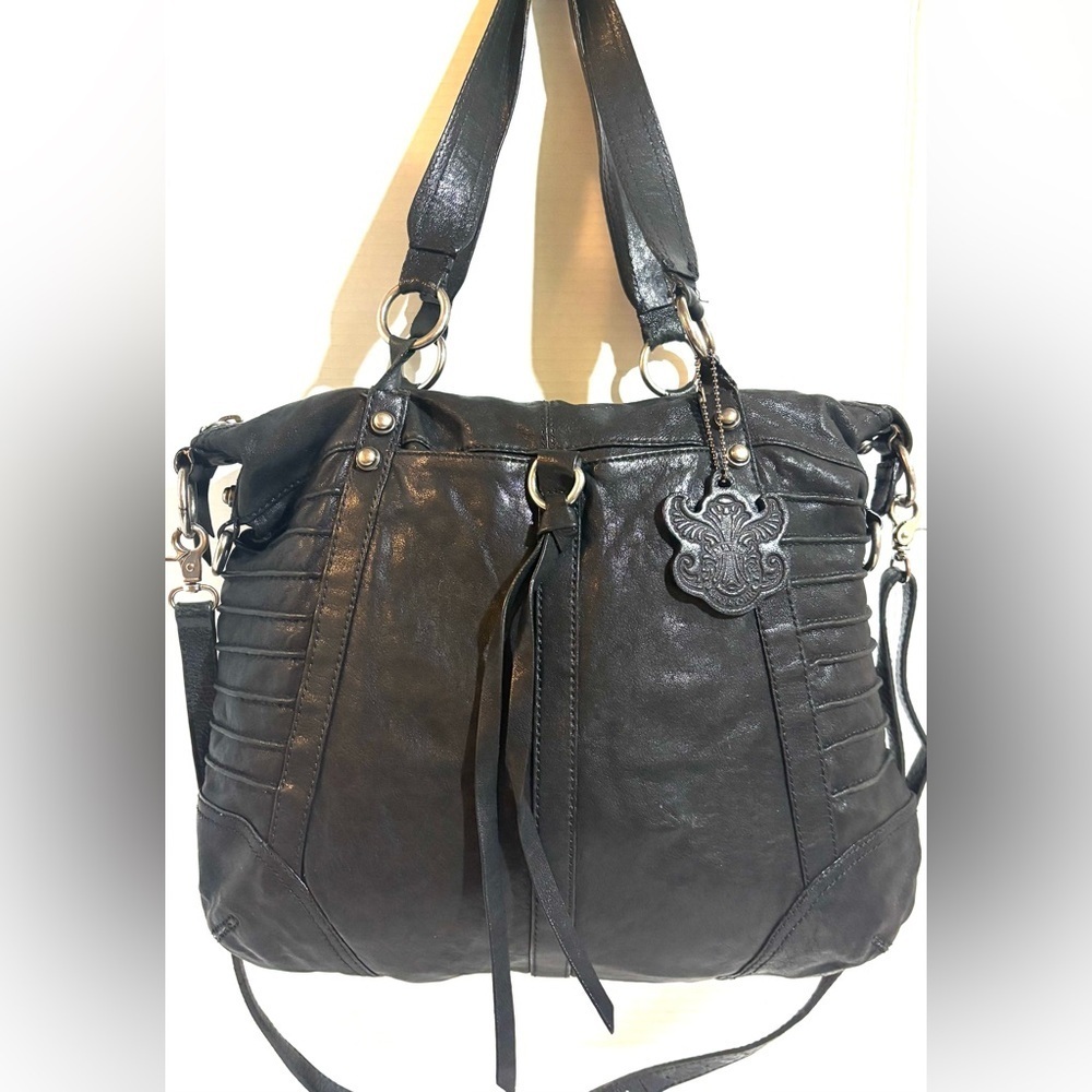 Marc New York Black Leather shoulder Handbag